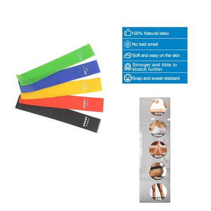 Cekaso Resistance Exercise Bands with 5 Resistance Levels for Strength Training and Physical Therapy, 5 vary - size: Rainbow