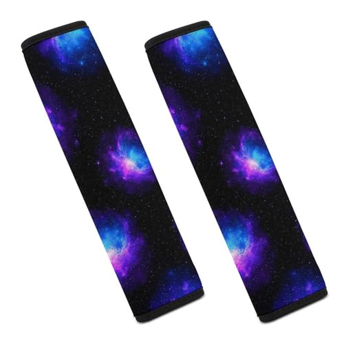 Universal Soft and Comfortable Seat Belt Cover for Adults and Children, Most Cars, 2 Pack Purple Galaxy Starry Sky Constellation Seat Belt Covers Cushion Neck and Shoulder Support - color: Pattern 856