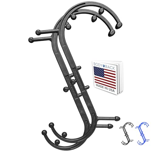 Body Back Buddy Classic USA Made FSA Eligible Handheld Full Body Massage Cane Trigger Point Massage Tool for Deep Tissue Pain Relief - Dual Massage Hooks for Back, Shoulder, Neck. Manual Back Massager - color: Black, size: Classic Bundle
