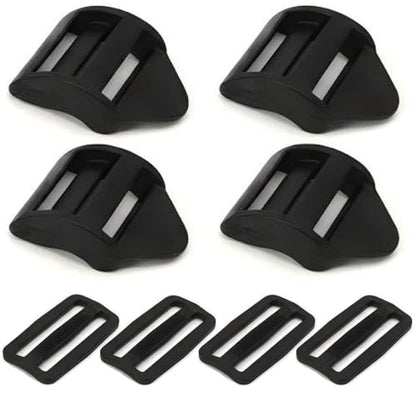 Ladder Lock Tri Glide Slide - Adjustable Strap Clips for Backpack/Gear Straps - Fits 3/4",1",1-1/4",1-1/2",2" Webbing - color: 4-pack for 2" Webbing