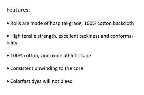 MUELLER Sports Medicine MTape Rolls, Quality Athletic Tape, Easy to Tear for Fast & Effective Taping, 1.5" x 15 Yards Per Roll, 2 Rolls, White