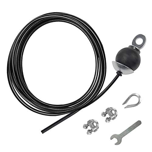 LFJ Replacement Gym Cable with Stopper Ball Fitness Pulley Cable Steel Wire Rope for Cable Machine Home Gym Weight Lift Pulley System - color: Black, size: 79"-Type C