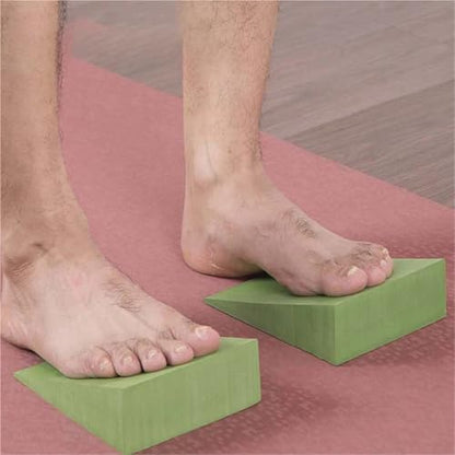 2pcs Squat Wedge Block Non Slip Professional Ramp For Weightlifting Deadlift Heel Elevated Calf Raises - color: Green M