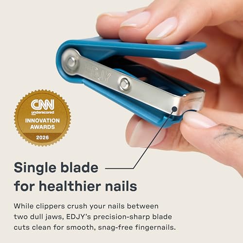 EDJY Fingernail Cutter - Precision Stainless Steel Nail Cutter for Fingernails | Sharp Blade, Ergonomic Design, Durable & Rust-Resistant | Ideal for Men and Women EDJY Blue | 2-Pack - color: Edjy Blue (2-pack)