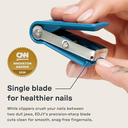 EDJY Fingernail Cutter - Precision Stainless Steel Nail Cutter for Fingernails | Sharp Blade, Ergonomic Design, Durable & Rust-Resistant | Ideal for Men and Women EDJY Blue | 2-Pack - color: Edjy Blue (2-pack)