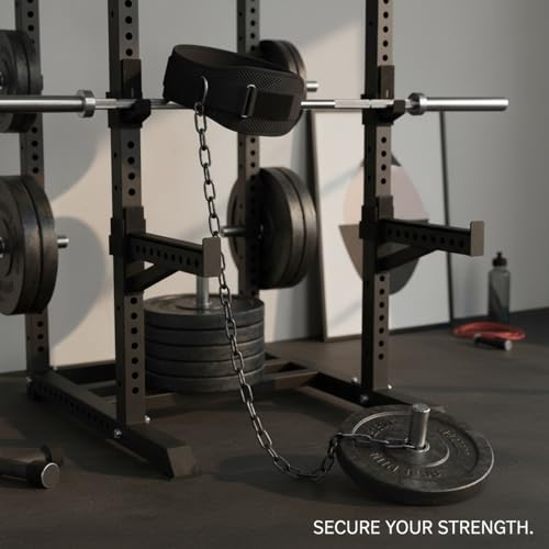 Weighted Dip Belt with Iron Chain - Breathable Nylon Weight Lifting Belt for Pull Ups, Dips & Calisthenics