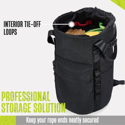 Arborist Rope Bag, 35L Tree Climbing Rope Bag, Arborist Equipment Bucket Backpack, Arborist Gear Carrier Bag with Side Pockets, Tough Rock Climbing Backpack, Rock and Tree Climbing Gear - color: Blue