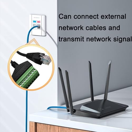10Pcs 1ft RJ45 Male to 8Pin Screw Terminal Adapter for CCTV DVR | 8P8C RJ45 Male Plug, Solderless Screw Terminals, 1 Feet Extender, Cat5/5e/6 Compatible, CCTV DVR Network Wiring - size: RJ45 Male Connector (10PCS)