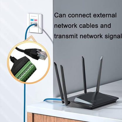 10Pcs 1ft RJ45 Male to 8Pin Screw Terminal Adapter for CCTV DVR | 8P8C RJ45 Male Plug, Solderless Screw Terminals, 1 Feet Extender, Cat5/5e/6 Compatible, CCTV DVR Network Wiring - size: RJ45 Male Connector (10PCS)