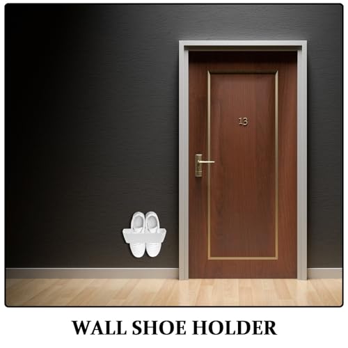2pcs Wall Mounted Shoe Changing Rack Organizer with Vertical Layered Structure, Plastic Hanging Shoe Holder Compatible with Slippers and Heels, for Hallways behind Doors