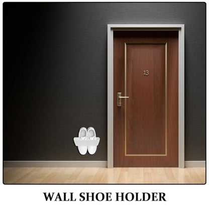 2pcs Wall Mounted Shoe Changing Rack Organizer with Vertical Layered Structure, Plastic Hanging Shoe Holder Compatible with Slippers and Heels, for Hallways behind Doors
