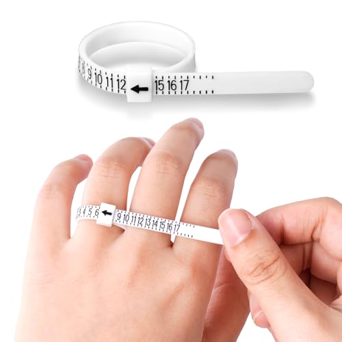 Meowoo Ring Sizer Measuring Tool Set, Ring Gauges with Finger Sizer Mandrel Ring Sizer Tools for Jewelry Sizing Measuring, 4 pcs, Silvery