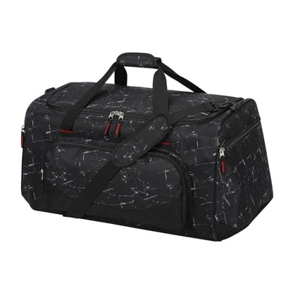 55L Large Gym Duffle Bag for Men, 22 inch, Marble Black | Heavy Duty, Gym Duffel Bag, Multi Pockets, Spacious - color: Marble Black