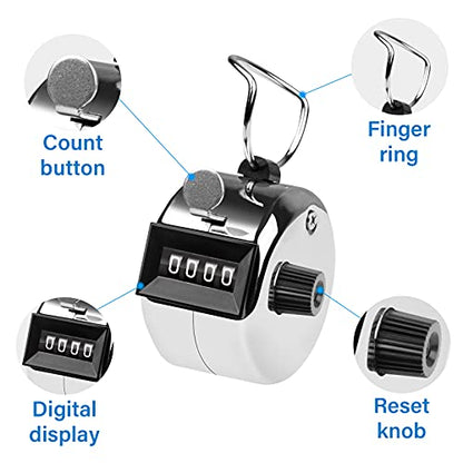 Tally Counter, 4-Digit Clicker Counter, Metal Hand Tally Counters Clicker Pitch Counter for Counting, Knitting, Coaching, Golf, Lap, Fishing - color: B-1 PCS