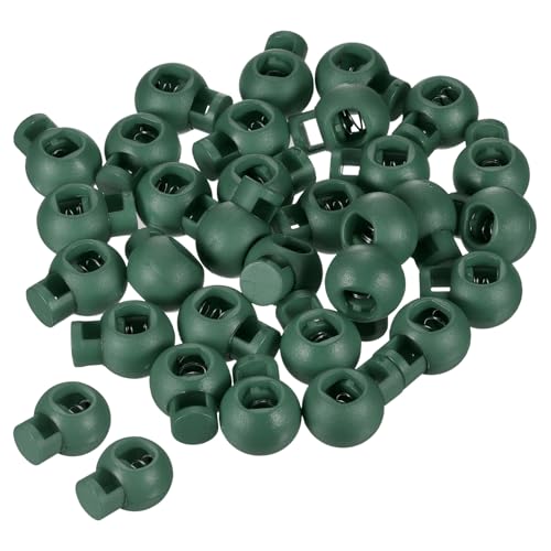 PATIKIL Cord Locks, 100 Pack Ball Spring Toggle Stopper for Drawstring Bag Shoelaces, Dark Green - color: Dark Green