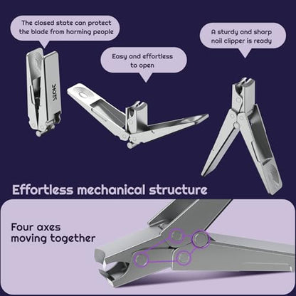 Toenail Clippers, SZQHT Foldable Nail Clippers for Thick Nails, Men, Women & Seniors – Heavy-Duty Stainless Steel German Design with Nail File,Toe Nail Clippers