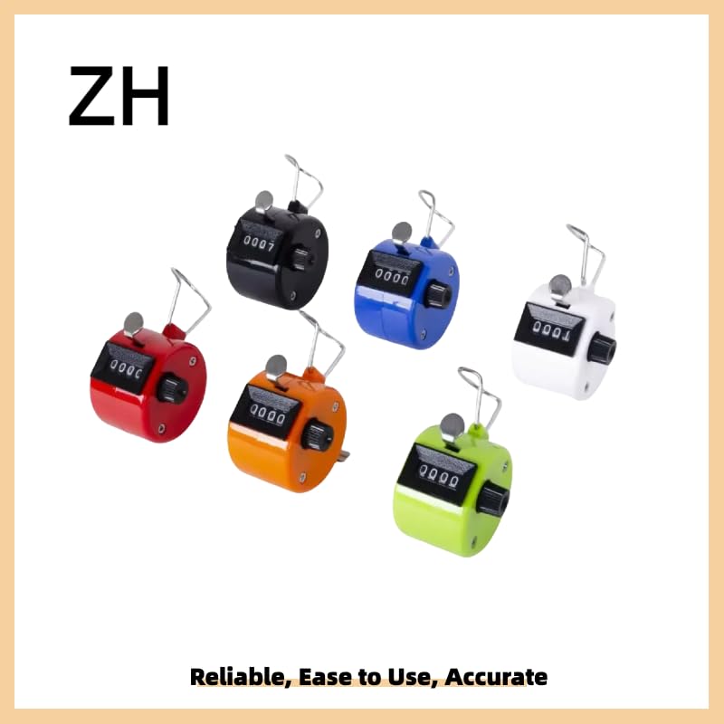 White Deer Hand Tally Counter 4 Digit Number Dual Clicker Golf Handy Convenient - color: Yellow