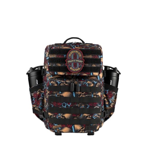 WOLFpak 35L Athletic Gym Backpack - Durable 1000D Waterproof Oxford Material with MOLLE Webbing, Laptop Pocket - color: Deadly Sharp