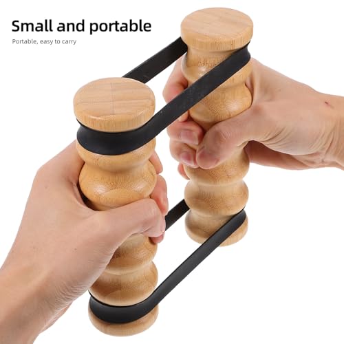 ABOOFAN Wooden Handle Resistance Bands Set, Portable Exercise Stick Kit for Full-Body Strength Training and Shoulder Rehab, Home Gym Workout Equipment