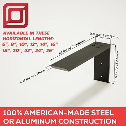 The Original Granite Bracket Countertop Support L-Bracket (American Made Steel, 06 Inches) 1 Count, Hardware Included by Original Granite Bracket - size: 6 Inches, style: A36 Cold Roll Steel