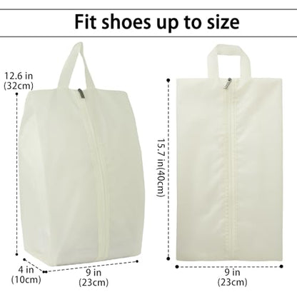 6pcs Portable Shoe Organizer, Travel Pouches with Zipper, Golf Shoe Bags, Clothes Bags, Soccer Cleats Bag Shoe Pouch for Gym, Waterproof, Odor-Resistant (White) | Golf Shoe Bags, Clothes Bags, Soccer Cleats Bag Shoe Pouch for Gym, Waterproof, Odor-Resista