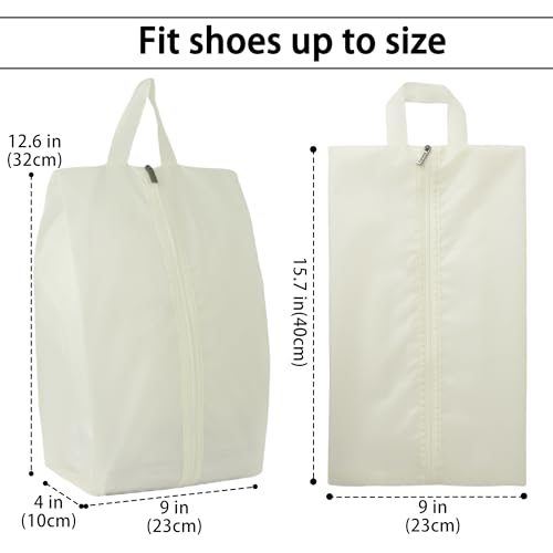 6pcs Portable Shoe Organizer, Travel Pouches with Zipper, Golf Shoe Bags, Clothes Bags, Soccer Cleats Bag Shoe Pouch for Gym, Waterproof, Odor-Resistant (White) | Golf Shoe Bags, Clothes Bags, Soccer Cleats Bag Shoe Pouch for Gym, Waterproof, Odor-Resista