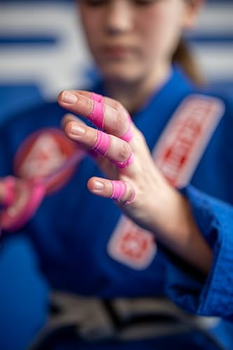 Bighorn Athletics Pro Series Jiu-Jitsu Finger Tape, 8-Rolls with Tin Holder, Enhanced Strength, Residue-Free (0.3-Inch, Pink) - color: Pink