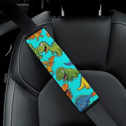 Universal Soft and Comfortable Seat Belt Shoulder Pad for Adult Use, Most Cars, 1 Pair Dinosaurs Harness Pads Strap Anti-Slip Pad - color: Pattern 1087
