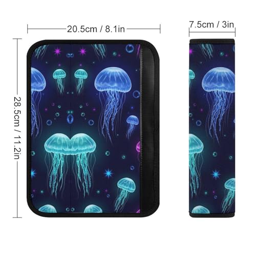 1 Pair Fantasy Purple Beautiful Jellyfish Star Print Car Seat Straps Shoulder Pads Soft Padded Harness Pads Strap for Adult Use, Stroller Pushchair High Chair, Comfortable Driving - color: Pattern 9