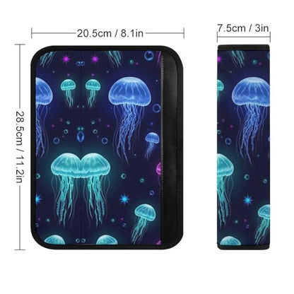 1 Pair Fantasy Purple Beautiful Jellyfish Star Print Car Seat Straps Shoulder Pads Soft Padded Harness Pads Strap for Adult Use, Stroller Pushchair High Chair, Comfortable Driving - color: Pattern 9