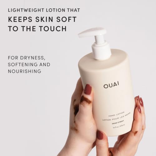 OUAI Hand Lotion - Daily, Lightweight, Hydrating Lotion for Dry Skin - Made with Avocado, Rosehip and Jojoba Oil to Lock in Moisture - Never Greasy (16 Fl Oz) - size: 16 Fl Oz (Pack of 1)