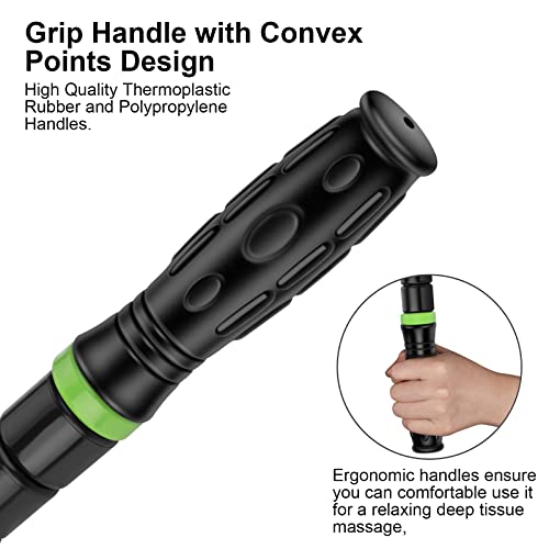 iGreely Premium Muscle Roller the Ultimate Massage Roller Stick 17 Inches Recommended By Physical Therapists Promotes Recovery Fast Relief for Cramps Soreness Tight Muscles Black - color: Black