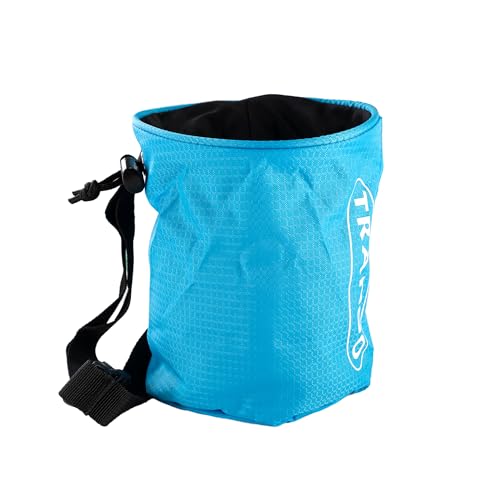 Trango Topout - Chalk Bag w/Adjustable Belt | Designed with a deployable stretch hood, low-profile stash pocket and adjustable belt to contain chalk inside a pack - color: Blue