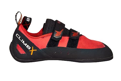 Climb X Rave Strap Climbing Shoe - color: Racing Red, size: 6