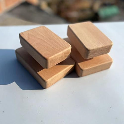 Beech Wood Exercise Blocks Rounded Corners Blocks Thick Workout Gear for Push-Ups