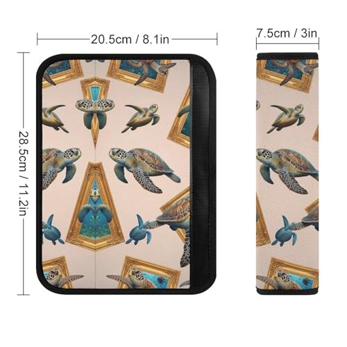 2 Piece Ocean Sea Turtle Art Car Seat Belt Pad Breathable Seat Belt Cushion for Child, Stroller Pushchair High Chair, Easy Install (No Tool) - color: Pattern 840