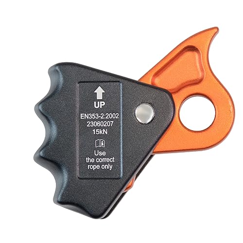Detachable Climbing Ascender 15kN Rope Grab Ascender, Flip Line Adjuster, Fall Protection Belay Device for Rock Climbing,Tree Arborist/Fit for 11~13 MM Rope - color: Black-undetachable