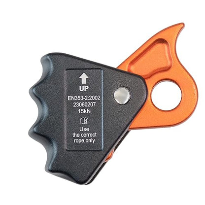 Detachable Climbing Ascender 15kN Rope Grab Ascender, Flip Line Adjuster, Fall Protection Belay Device for Rock Climbing,Tree Arborist/Fit for 11~13 MM Rope - color: Black-undetachable