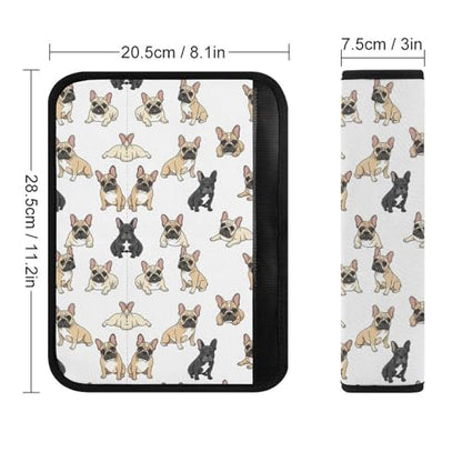 2PCS French Bulldog Cute Dog Cartoon Car Seat Straps Shoulder Pads Universal Soft and Comfortable Seat Belt Covers Cushion for Child, All Vehicles, Shock Absorption - color: Pattern 250