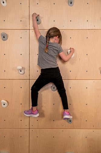 DIY Climbing Wall Panel – 47" x 23.5" Birch Plywood, Pre-Drilled T-Nuts, Textured & Paintable Surface – Indoor Home Gym & Kids Playroom Rock Wall Panel (Climbing Holds Not Included) (Natural) - color: Natural