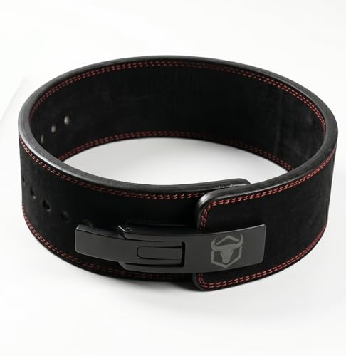 Powerlifting Lever Belt - 10mm / 13mm Weight Lifting Belt (USPA & IPL Approved) for Heavy Weightlifting - Lower Back Leather Support for Deadlifts and Squats - color: 10mm - All Black, size: X-Large
