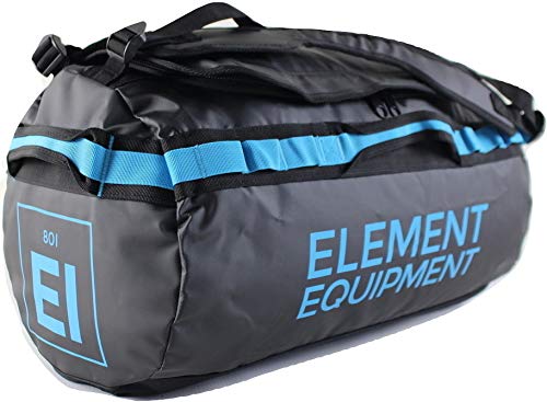 Element Equipment Trailhead Duffel Bag Shoulder Straps Waterproof Black/Blue Small - color: Black/Bomber Blue, size: Small 30 Liters