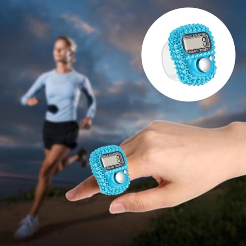 Finger Counter - Finger Tally Counter | Finger Clicker Counter | Portable Lap Counter | LCD Digital Display Tally Counter | Hand Clicker Counter Ring for Coaching, People, Fishing
