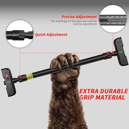 Pull Up Bar for Doorway, Door Frame Chin Up Bar No Screws, 440lbs Capacity | Adjustable 72-95 cm (28.3"-37.4") Chin Up Bar, Dual Gear Lock, Level Meter, Anti-Slip PVC Pads for Home Gym Strength Training