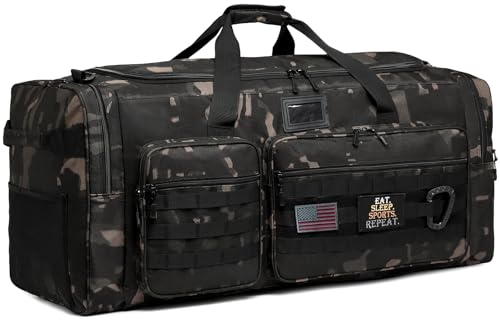130L Extra Large Duffle Bag for Men, Heavy Duty Large Duffle Bag for Travel | Shoe Compartment, XL Sports Gym Equipment Bag for Hockey Football Baseball Basketball & More - color: Dark CM