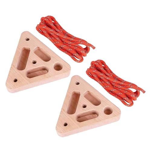 Rock Climbing Board Triangular Wooden Hand Grip Trainer with Multi-Depth | Hangboard Doorway Mount for Home Playroom Garage Basement Apartment Gym Dorm Studio