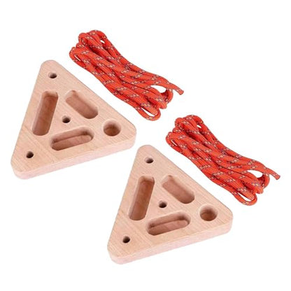 Rock Climbing Board Triangular Wooden Hand Grip Trainer with Multi-Depth | Hangboard Doorway Mount for Home Playroom Garage Basement Apartment Gym Dorm Studio