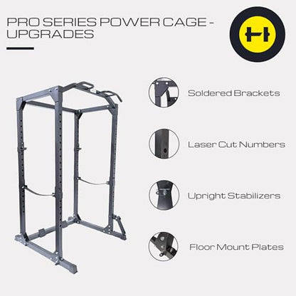 HulkFit Multi-Functional Adjustable Pro Series Power Rack Power Cage Exercise Equipment for Home Gym with Squat Rack Attachments and Accessories - Bench Press, Squats, and Deadlifts - Multicolor - style: Gen 2 Pro Series Power Cage - Black