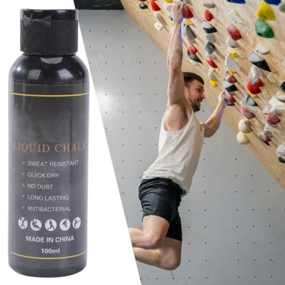 Chalk Liquid Fast Drying - 100ml Anti-Slip Hand Powder | Sports Liquid Grip Chalk for Rock Climbing Badminton Weightlifting Gymnastics Fitness Tennis Golf - color: Black