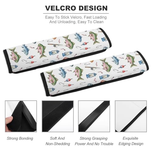 2 Pack Universal Fit Seat Belt Cover for Child, Stroller Pushchair High Chair, Fish Ocean Animal Art Automotive Seat Belt Protector, Pressure Relief - color: Pattern 890